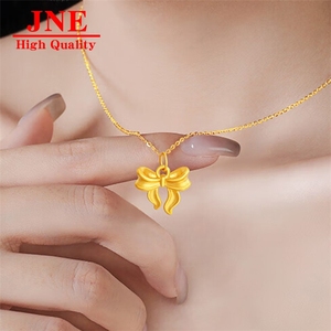 Colgante de Oro 999, Collar con Lazo de Princesa, Accesorios de Oro para Transmisiones en Vivo de Tik Tok, Venta al Por Mayor - Product Image 5