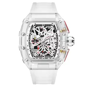 Nouvelle montre automatique pour hommes, transparente, étanche, ajourée, mode Simple, loisirs, Sports, multi-fonction, pour étudiants