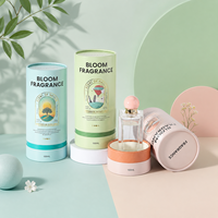 Kotak Kemasan Tabung Parfum Ramah Lingkungan dengan Lapisan Matte Kustom, Kotak Hadiah Silinder Kosmetik Premium Kaku untuk Merek Mewah