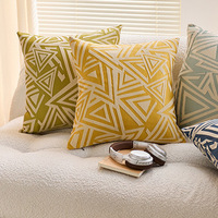 Luxuriöser Hochwertiger Abstrakter Geometrischer Dreidimensionaler Jacquard-Polyesterfaser Quadratischer Dekokissenbezug für Sofa und Bett