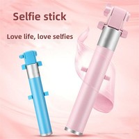 Mini bâton de selfie en alliage d'aluminium avec télécommande sans fil pour téléphones Android, extensible jusqu'à 6600 mm, pliable à 18 cm, léger (128 g)