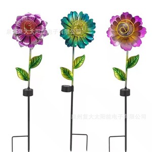 Solar Garden <b>Lights</b> Metal <b>Flower</b> Led Outdoor Decorative Lamp Water Resistant Free Standing 2 Year Warranty - Product Image 3