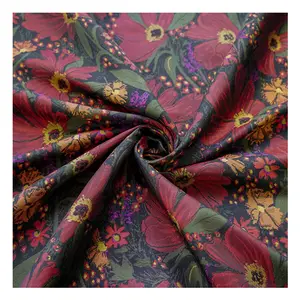 Classic High Quality Polyester Brocade Jacquard Fabric with Embroidery Design
