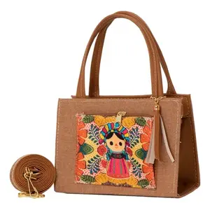 Bolso Mensajero Juvenil Fana Mayra Color Camello de Material Oxford Ecológico Duradero Poliéster Liso Dibujos Animados Dulce Duradero Moda Venta - Product Image 1