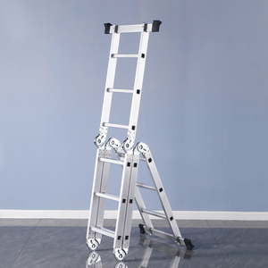 Fabricante en China <span class=keywords><strong>Escalera</strong></span> Plegable de Aluminio Portátil Multiusos de Alta Resistencia a Bajo Precio con Pasamanos Plegable para el Hogar - Product Image 4