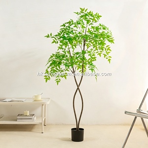 Árbol Artificial de Nandina Domestica, Maceta Grande, Bambú Sagrado Nórdico, Follaje Artificial para Decoración de Interiores, Hogar, Oficina, Jardín, 210 cm - Product Image 6