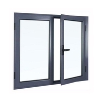 Ventanas y Puertas de Aluminio de Fábrica con Estilo de Apertura Abatible y Persianas, Estructura de Acero Galvanizado para Uso en Hoteles y Residencias