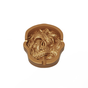<span class=keywords><strong>Cenicero</strong></span> de calavera de poliresina de resina dorada bonita única hecha a mano de gama alta con logotipo de forma de diseño personalizado - Product Image 2