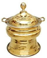 Plat de service à buffet en cuivre, argent et or poli, imprimé en typographie, avec couvercle et pot intérieur en acier inoxydable, pour banquets de mariage