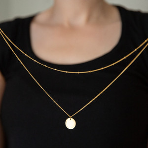 Arvo Layered <b>Disc</b> Necklace - <b>Gold</b> by Arvo - Product Image 4