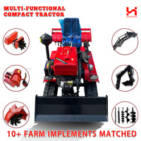 Tracteur agricole compact chinois 40 CV 4x4 avec chargeur frontal et pelle arrière à vendre