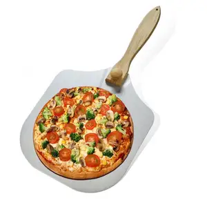 14Inch Aluminium Pizza Peel 12Inch Pizza Sekop Set dengan Foldable Handle Kayu Pizza Dayung untuk Dapur Baking Pastry Alat