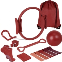Ensemble de 12 accessoires de studio de Pilates de couleur moka esthétique avec logo personnalisé, kit essentiel de Pilates