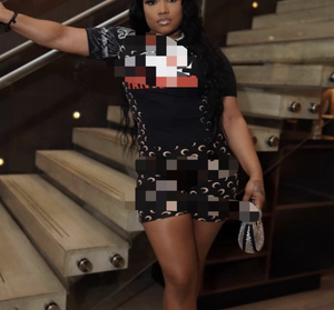 Peeqi 2025 Ropa de Diseñador Famoso de Verano, Conjunto de 2 Piezas con Estampado Lunar para Mujer, Ropa Deportiva Casual de Calle, Traje con Pantalones Cortos - Product Image 1