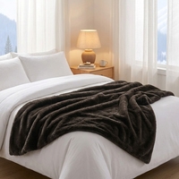 Plaids en fausse fourrure de chinchilla tricotée, moelleux et confortables, pour la décoration de canapé et de la maison, certifiés OEKO-TEX