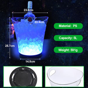 Aspetto elegante raffreddamento rapido trasparente <span class=keywords><strong>Led</strong></span> luminoso giardino secchiello per il ghiaccio bar cena champagne vino secchiello per il ghiaccio - Product Image 3