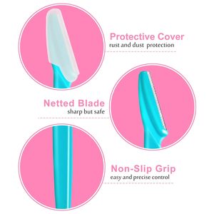 Rasoir à sourcils jetable pour femmes et hommes Rasoirs de dermaplaning <span class=keywords><strong>color</strong></span>és avec housse de protection - Product Image 3