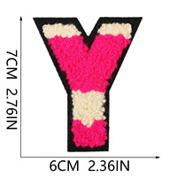 Patchs lettres alphabet 3D en chenille personnalisés, thermocollants, brodés, badges en tissu DIY, appliques colorées pour casquettes