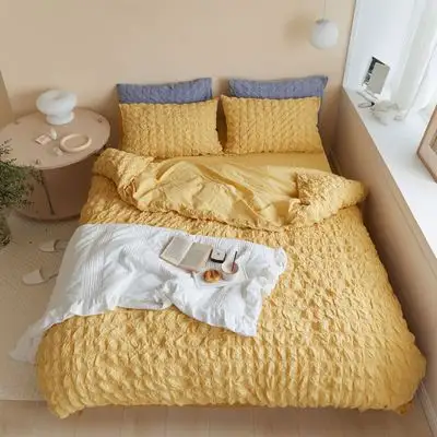 Ins conjunto de cama em poliéster com sucção, conjunto de cama com lençol acolchoado e personalizado