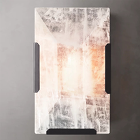 Applique Murale Rectangulaire Moderne de Luxe en Albâtre Naturel et Acier pour Chambre à Coucher, Chevet, Salon, Hôtel, Couloir – Décoration