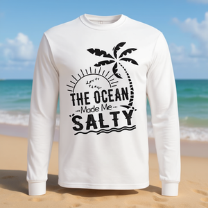 T-shirt à manches longues The Ocean Made Me Salty, design Beach Vibes - Product Image 3