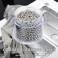 Boules de nettoyage réutilisables Relaxdays, 1000 pièces, en acier inoxydable, pour nettoyer les bouteilles, les carafes, les vases et l'argent