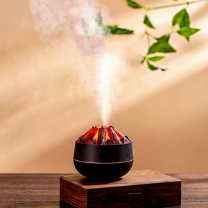 Humidificador Eléctrico USB Ecológico de Bajo Consumo, Difusor de Aroma Creativo con Apariencia de Fuego de Carbón y Luz LED - Product Image 1
