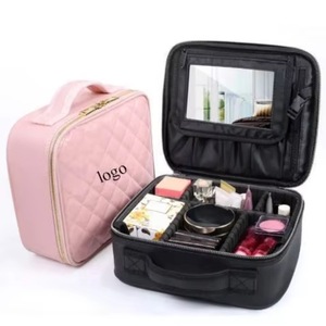Étui à cosmétiques avec miroir LED, grande capacité, sac de voyage portable, boîte à maquillage de bureau, échantillon gratuit - Product Image 6