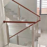 Système de balustrade moderne en acier inoxydable et verre, garde-corps d'escalier en verre trempé pour escalier intérieur résidentiel