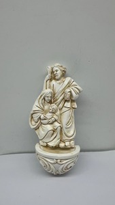 WeiVista Résine Ivoire Sainte Famille <span class=keywords><strong>Saint</strong></span> Joseph Marie et l'Enfant Jésus-Christ Fontaine d'eau Collection religieuse - Product Image 2
