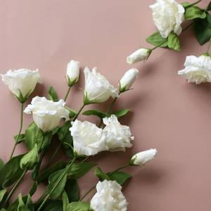 706 उच्च गुणवत्ता वाले हस्तनिर्मित नकली फूल की व्यवस्था शादी समारोह सजावटी वास्तविक स्पर्श कृत्रिम लिसीनथस फूल - Product Image 5