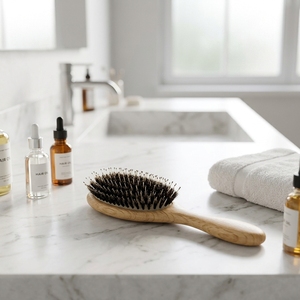 <span class=keywords><strong>Brosse</strong></span> à cheveux à logo personnalisé, faible MOQ, très vendue, antistatique, en nylon et poils de sanglier, avec manche en chêne, pour extensions et perruques - Product Image 4
