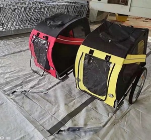 Remorque de vélo pliable pour animaux de compagnie, remorque de vélo pour chien en maille respirante, remorque de vélo pour petits et moyens animaux, transporteur de voyage pour animaux de compagnie à 2 roues pour le cyclisme en plein air - Product Image 4