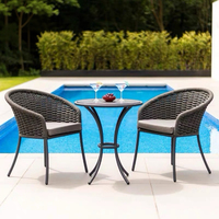 Ensemble de table et chaises de salle à manger d'extérieur en aluminium et teck, meubles de jardin modernes, durables, pour terrasse
