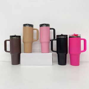 New Arrival 40oz <b>Black</b> Plated Double Walled Leak Proof Mug Cup 40 oz Colorful Removable Flip Straw Kids Tumbler for Uv Dtf <b>Wraps</b> - Product Image 2