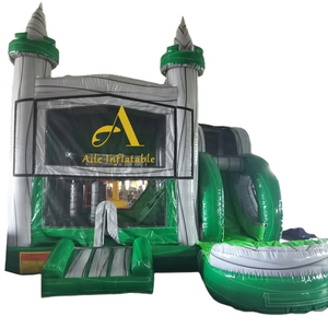 Commercial gris vert château gonflable combinaison toboggan petit château gonflable modèle promotion accessoires à <span class=keywords><strong>vendre</strong></span> - Product Image 1