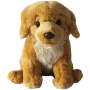 Pabrik Grosir Lucu Boneka Hewan Golden Retriever Anjing Mewah Mainan Lembut Anak-anak