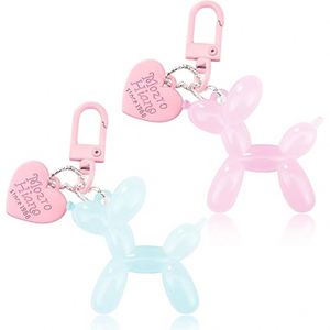 Factory Direct Jelly Balloon Dog <b>Keychain</b> for Teens Girls Cute Poodle Keyring Bag Charms <b>Custom</b> Color Packaging Manufacturer - Product Image 1