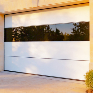 <span class=keywords><strong>Porte</strong></span> de garage sectionnelle de style moderne pour villa avec longue <span class=keywords><strong>fenêtre</strong></span>, automatique, en alliage d'aluminium blanc - Product Image 6