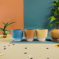 Pot à bougie en céramique givrée et émaillée chromée sur mesure, pot de jardin, décoration intérieure, artisanat d'extérieur, plantes vertes