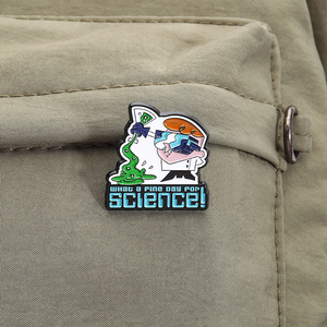 Pin esmaltado de animación de dibujos animados de los 90, broche de Metal para Ciencia, insignia de solapa, regalo de joyería, venta al por mayor - Product Image 3
