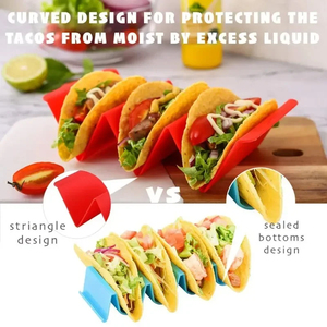 Soportes para tacos de colores, bandeja grande de plástico a granel para tacos, cada servidor de estante, soporte para tacos, apto para microondas para lavavajillas de fiesta, herramienta de cocina - Product Image 3