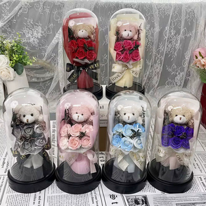 สบู่ดอกกุหลาบพรีเมียม 2026 พร้อมฝาครอบแก้วใส ดอกยิปโซฟิลลาแห้ง ขนาด 40 ซม. ของขวัญโฟมสำหรับคริสต์มาสและวันวาเลนไทน์ - Product Image 1