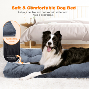 Nobleza grande letto per cani grigio scuro XL taglia morbido e soffice materiale antiscivolo PP lettino per cani lavabile per piccoli animali - Product Image 4