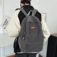 Sac à dos unisexe pour étudiants, style coréen rétro, simple et tendance, en nylon et polyester, compatible avec les ordinateurs portables, fermeture à glissière