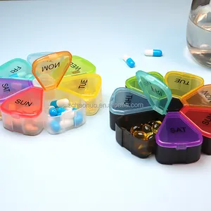 Weekly 7 Days Pill Organizer Colorful Mini Portable Travel Pill Container Vitamin/pill Dispensing Box Medicine Box