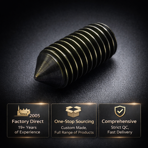 Винты с коническим концом из нержавеющей стали с черным покрытием, шестигранные, с внутренним шестигранником, стандарт ISO 4027 DIN 914, класс прочности 4.8 и 6.8, стандартная резьба - Product Image 1