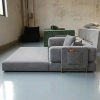 Canapé-lit pliable compact en velours côtelé 32D avec mousse et design en arc pour petit appartement - Vente en gros