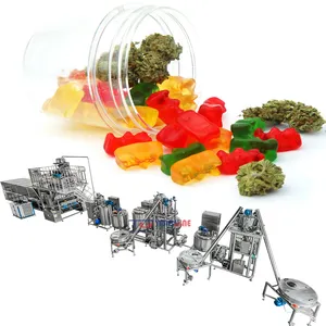 TG Full automatic soft candy depositing production line vitamin jam filling gummy bear making machine with Customized