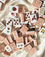 Tuiles de Mahjong Américaines en Acrylique Transparentes aux Couleurs de Fruits (Fraise, Ananas, Orange Clair) – Luxe, Voyage, Divertissement Familial